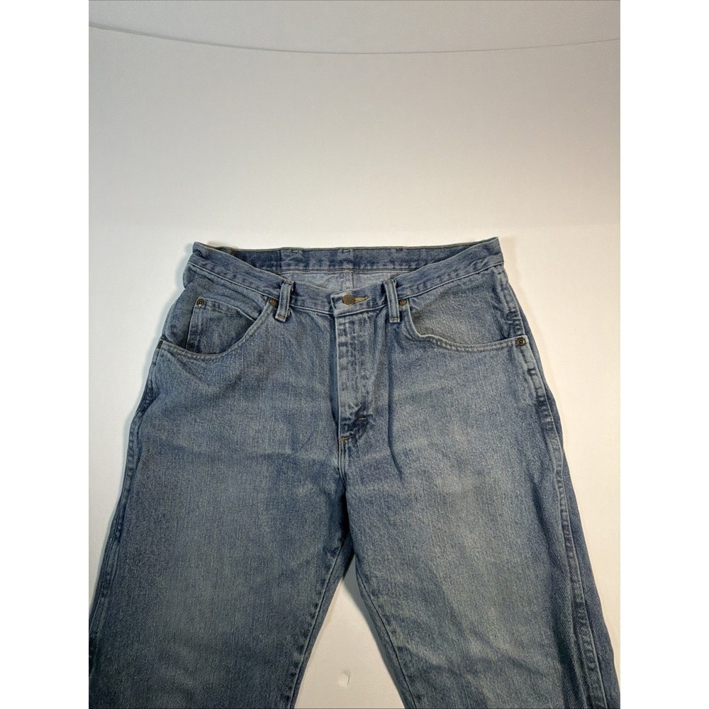 Wrangler Jeans Men's 34x29 Premium Quality Light Wash Straight Leg Workwear - Picture 2 of 14
